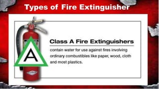 Types of Fire Extinguisher
 