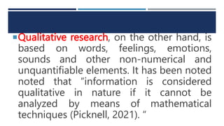 QUARTER 4  1 DISTINGUISH TECHNICAL TERMS USED IN RESEARCH visual data 8