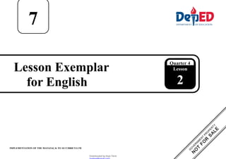 Implementation of the MATATAG K to 10 English Curriculum for Grade 7 | PPTX