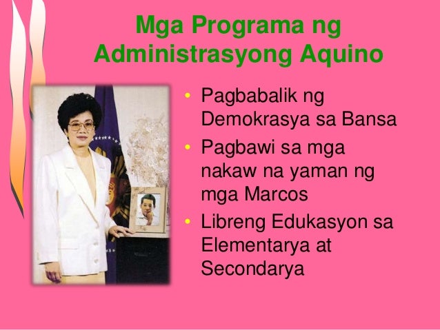 Talumpati ni dating pangulong Corazon Aquino