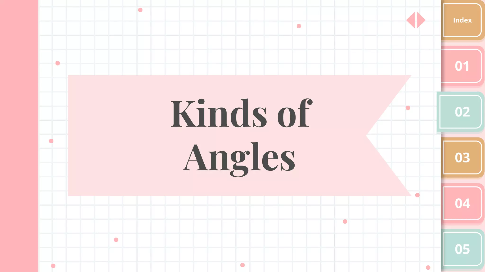 Kinds of
Angles
01
02
03
04
05
Index
 
