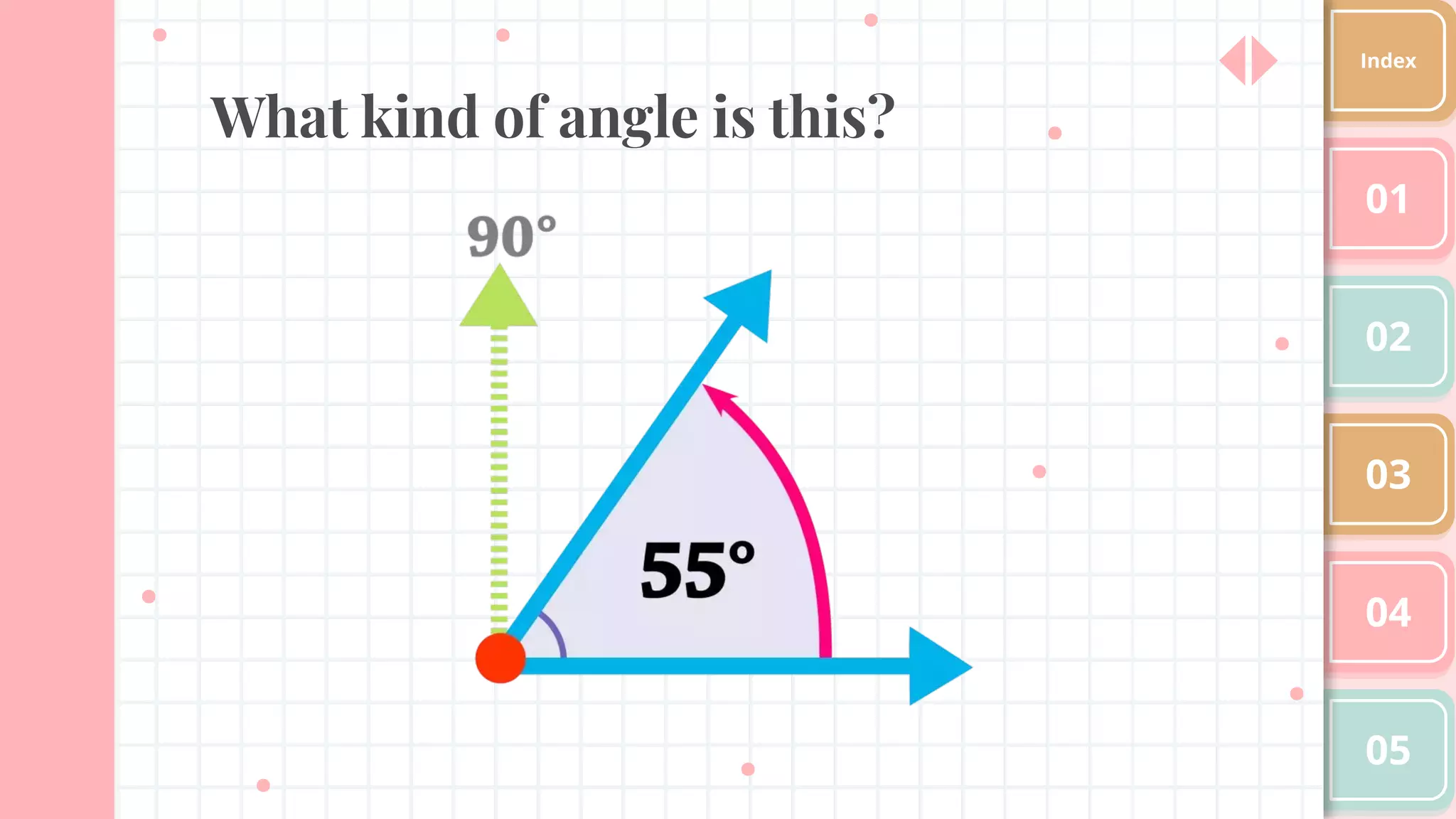 What kind of angle is this?
01
02
03
04
05
Index
 