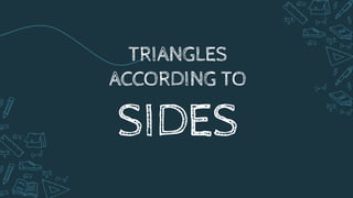 TRIANGLES
ACCORDING TO
SIDES
 