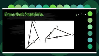 Postulate Triangle Example Congruence Postulates for Triangles | PDF