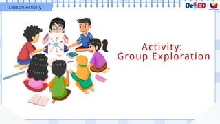 Activity:
Group Exploration
Lesson Activity
 
