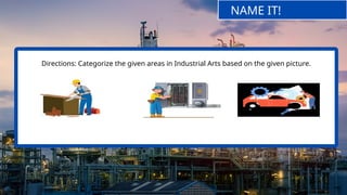 Directions: Categorize the given areas in Industrial Arts based on the given picture.
NAME IT!
 