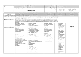 Quarter 4 Week 2 Daily Lesson Log ENGLISH MATATAG | DOCX