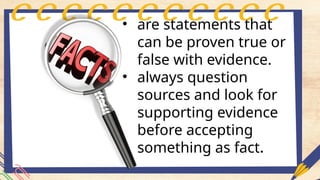 Support Facts Identifying Details taht Support the Main Idea through Facts and ...