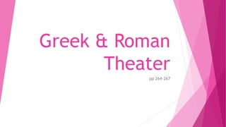 Greek & Roman
Theater
pp 264-267
 