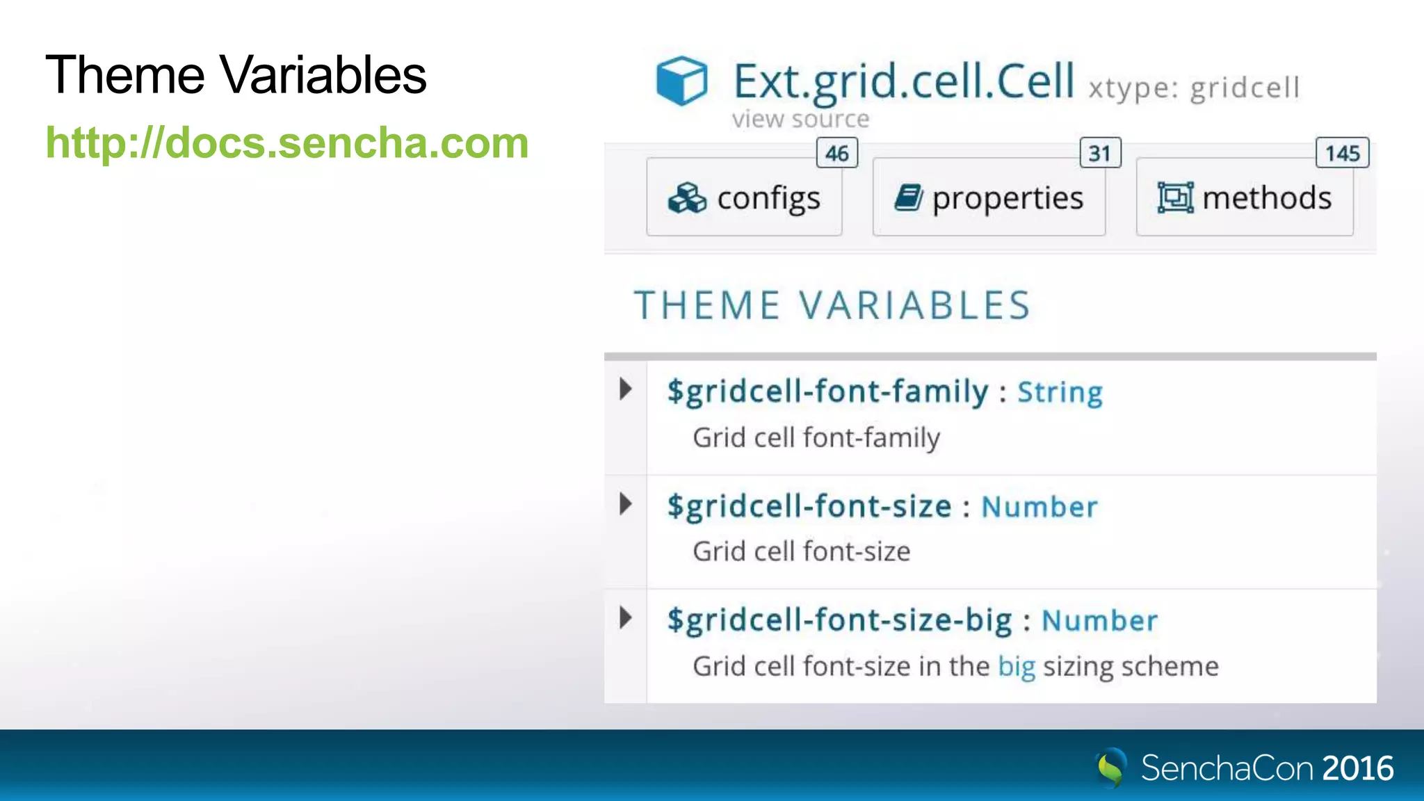 Theme Variables
http://docs.sencha.com
 