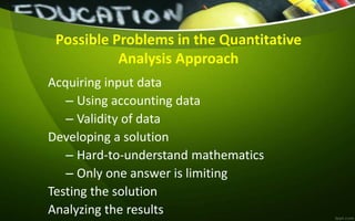 Quantitative analysis and pitfalls in decision making | PPTX