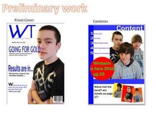 Preliminary work  Front Cover Contents 