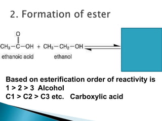 Based on esterification order of reactivity is
1 > 2 > 3 Alcohol
C1 > C2 > C3 etc. Carboxylic acid
 