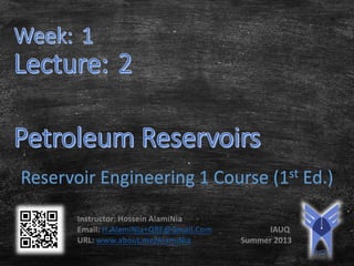 Reservoir Engineering 1 Course (1st Ed.)

 
