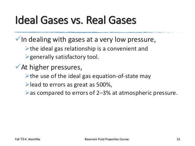 ideal gas vs real gas