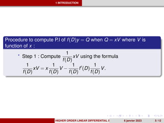 Solution of higher order linear differential equation when q(x)=e^ax.v ...