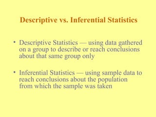 Introduction to Statistics and quantitative analysis | PPT