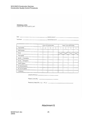 SCG E&CS Construction Services
Construction Quality Control Procedures




                                          Attachment G

QCG01rev2 .doc                                 25
3/8/05
 