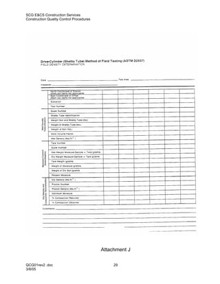 SCG E&CS Construction Services
Construction Quality Control Procedures




                                          Attachment J

QCG01rev2 .doc                                 29
3/8/05
 
