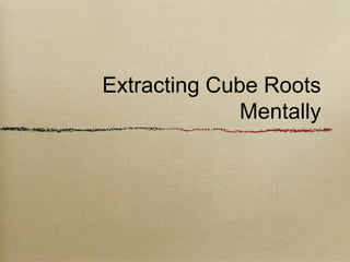 Qa05 square root and cube root | PPTX