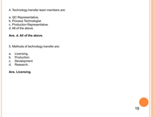 Product development and technology transfer M pharm | PPTX