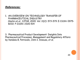 Product development and technology transfer M pharm | PPTX