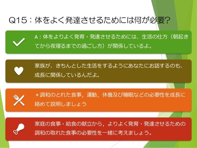 ｑ15 体の発達に必要なものは