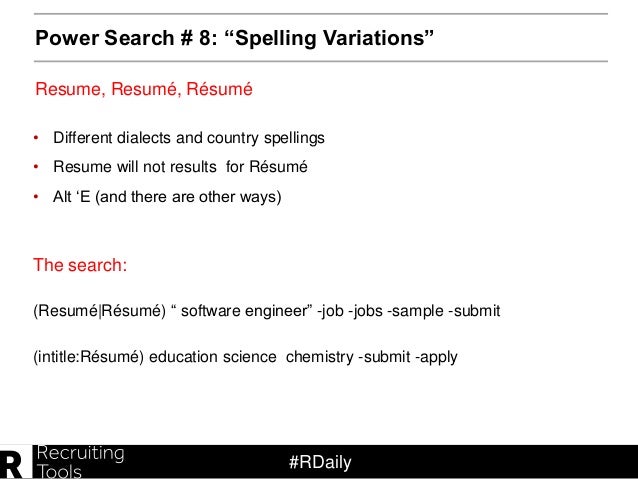 power search 8 spelling variations
