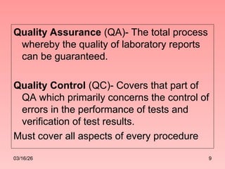 Comprehensive Quality Assurance and Control in Microbiology ...