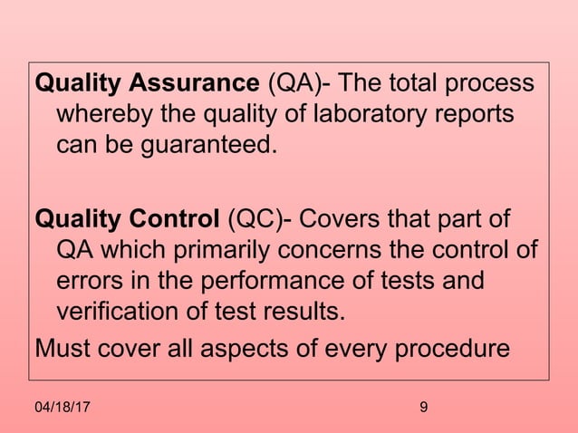 quality assurance and quality control | PPT | Educational Assessment ...
