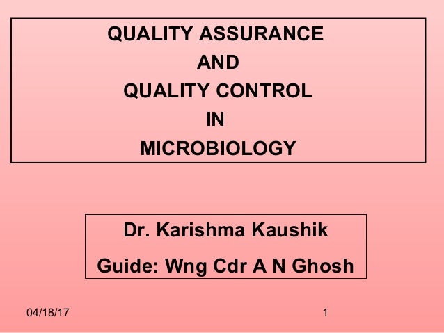 Quality Assurance And Quality Control