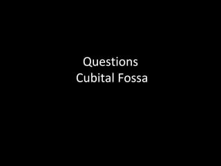 Questions
Cubital Fossa
 