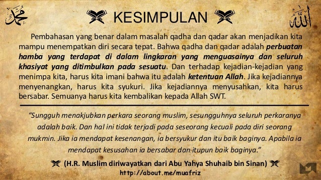Iman Kepada Qada Dan Qadar