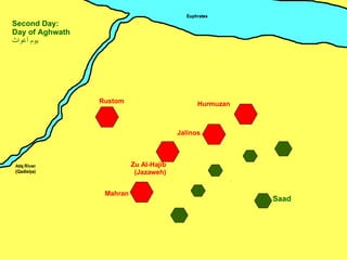 Zu Al-Hajib (Jazaweh) Mahran Jalinos Hurmuzan Rustom Saad Second Day: Day of Aghwath يوم أغواث ِ 