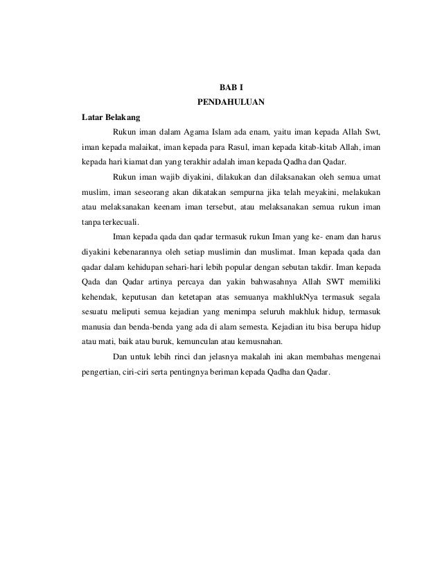 Qadha Dan Qadar