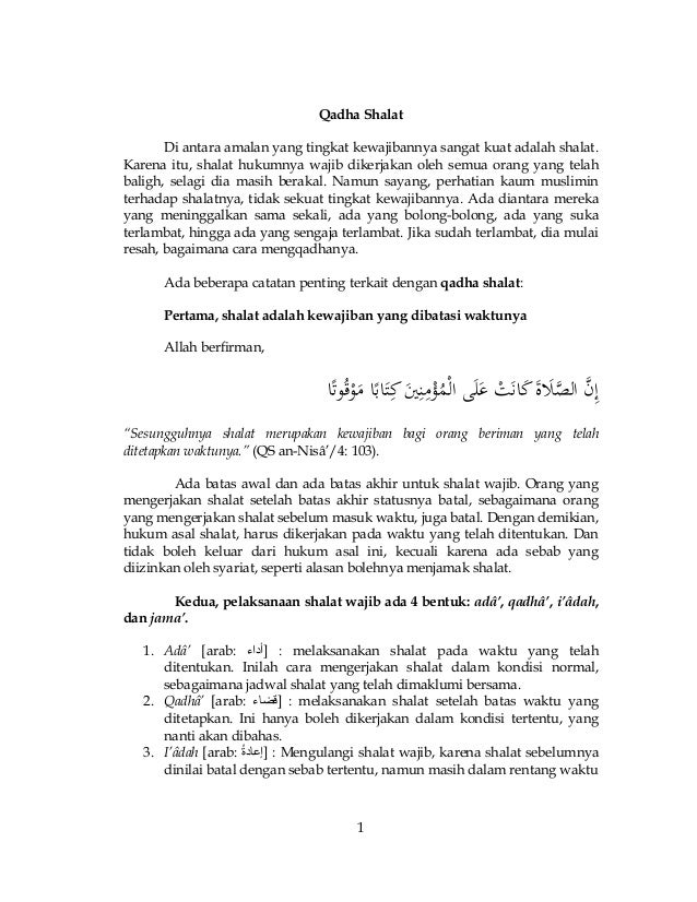 Qadha Shalat