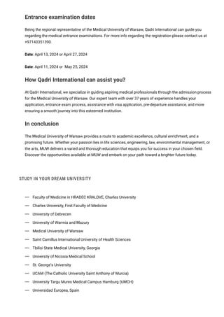 Medical University of Warsaw | Study Medicine in Warsaw | PDF
