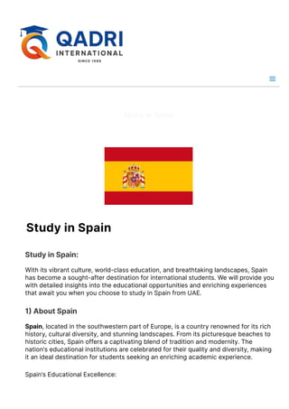 Study in Spain : Immersive Learning Journey | PDF
