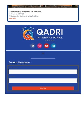 5 Reasons Why Studying in Serbia Could
November 25, 2023
5 Reasons Why Studying in Serbia Could be...
Read More

   

Get Our Newsletter
Email Address*
Full Name
Subscribe
 