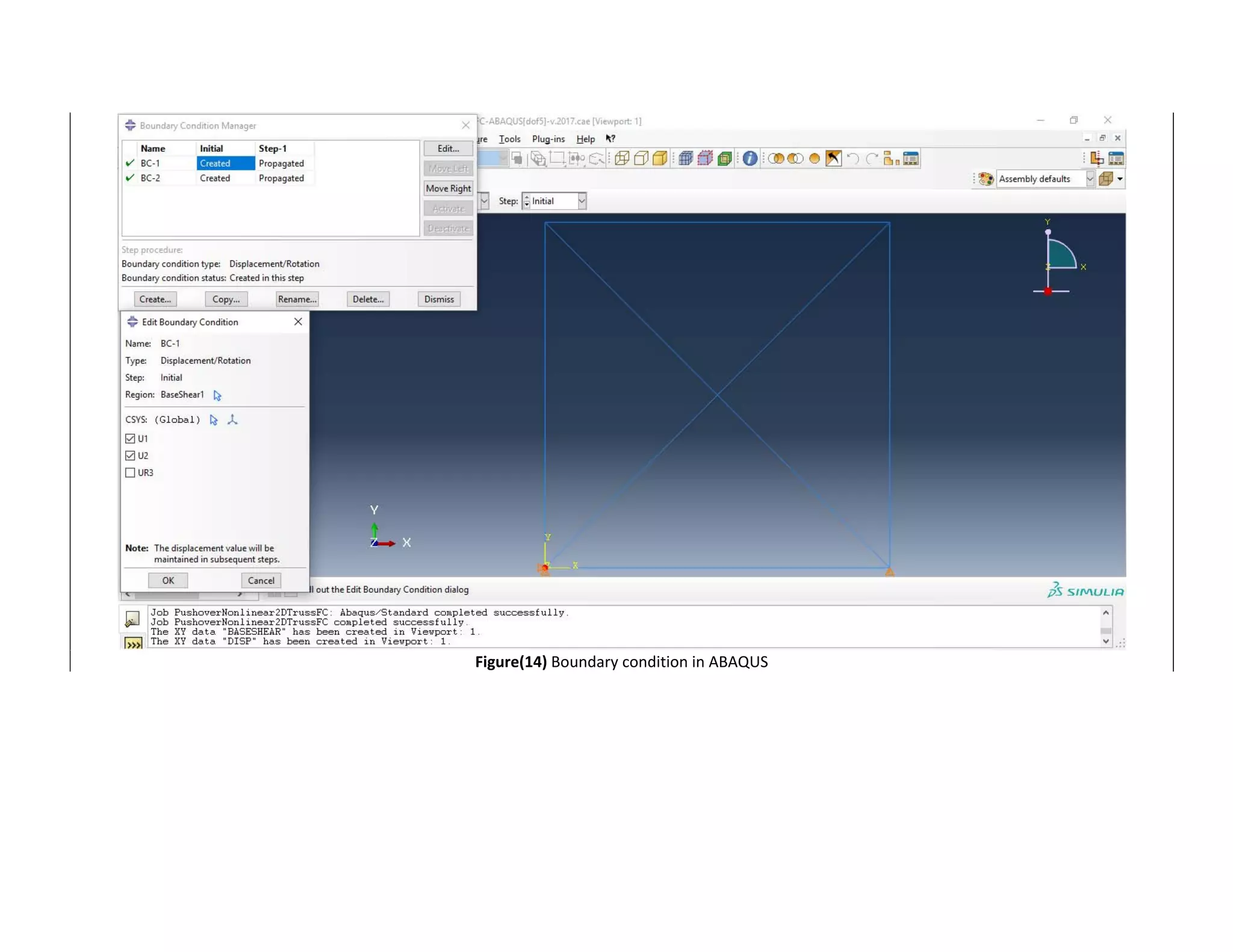  
Figure(14) Boundary condition in ABAQUS 
 