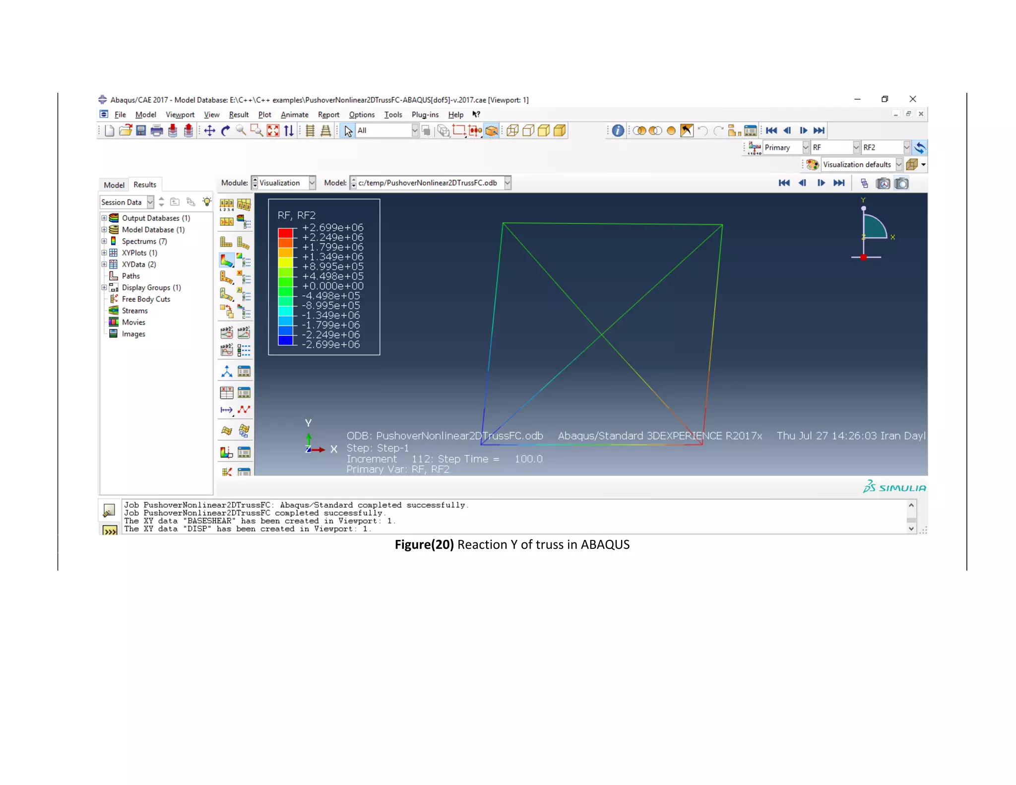  
Figure(20) Reaction Y of truss in ABAQUS 
 
 