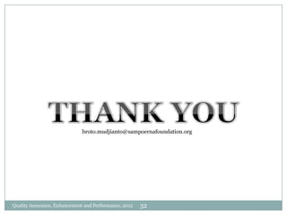 broto.mudjianto@sampoernafoundation.org

Quality Assurance, Enhancement and Performance, 2012

32

 