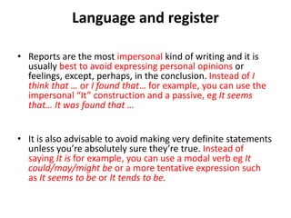 Writing a report | PPTX