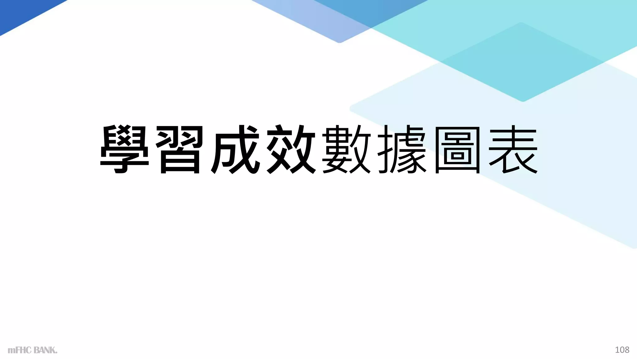 學習成效數據圖表
108
mFHC BANK.
 