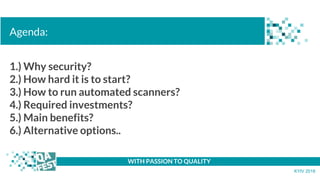 QA Fest 2018. Michał Buczko. Automated Security Scanning in Payment Industry