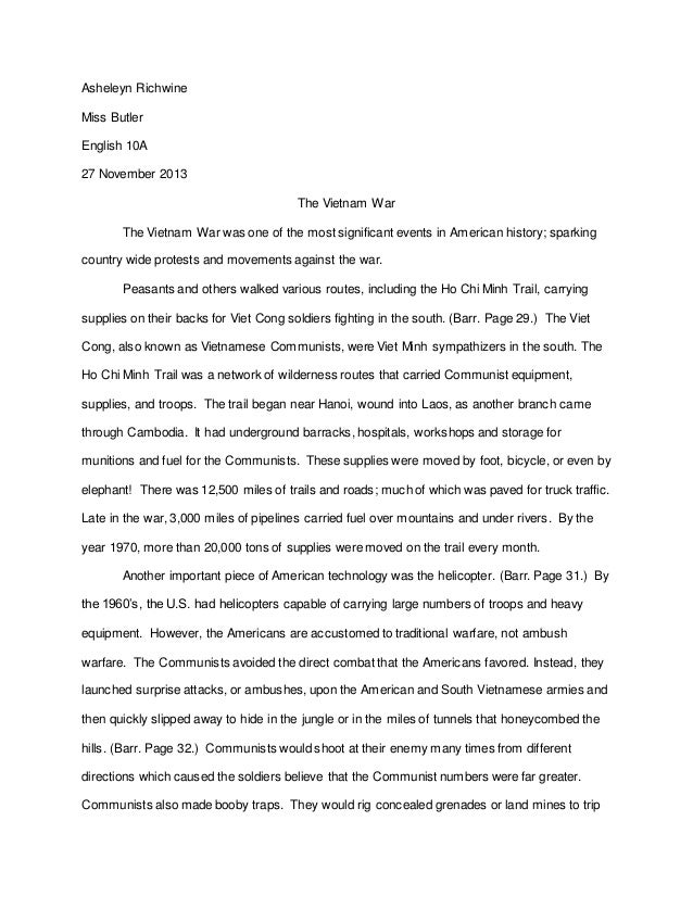 vietnam war research paper