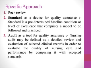 Quality Assurance in nursing care