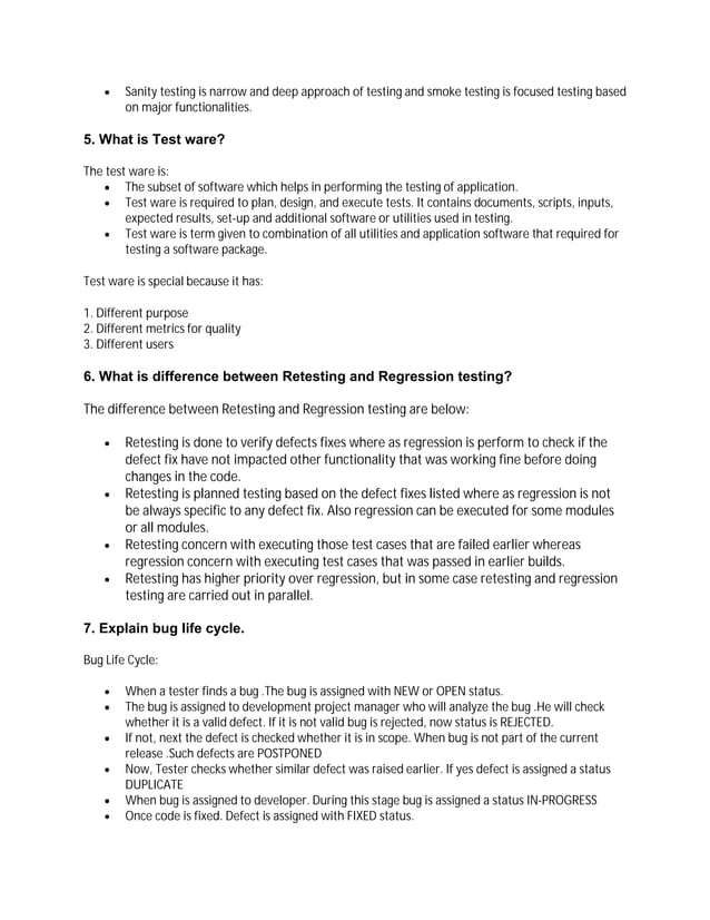 QA interview questions and answers