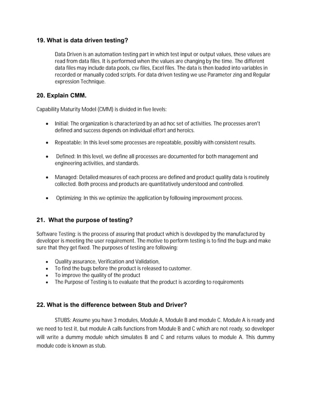 QA interview questions and answers