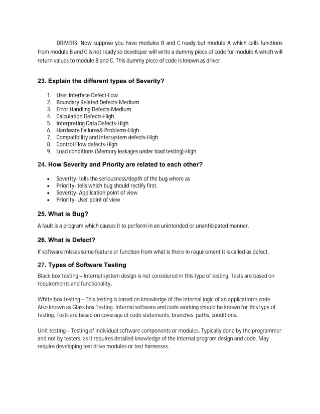 QA interview questions and answers